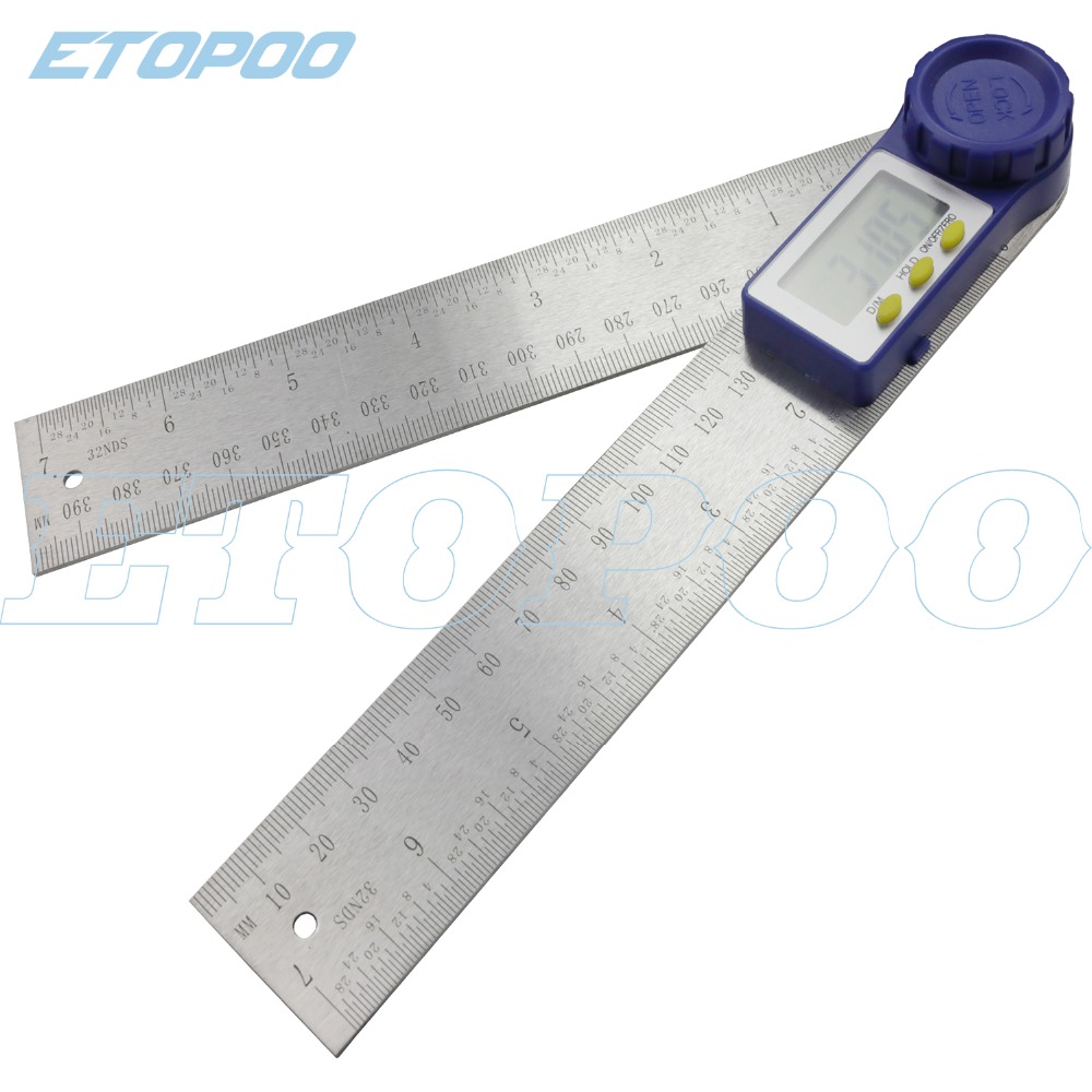 2 IN 1 digital ruler 360 degree 200mm Digital Protractor Inclinometer Goniometer Level Measuring Tool Electronic angle ruler