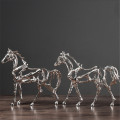 Creative Home Silver Metal Horse Decor Abstract Metal Horse Decor Figurine Decorative Metal Statue Best Xmas Gift