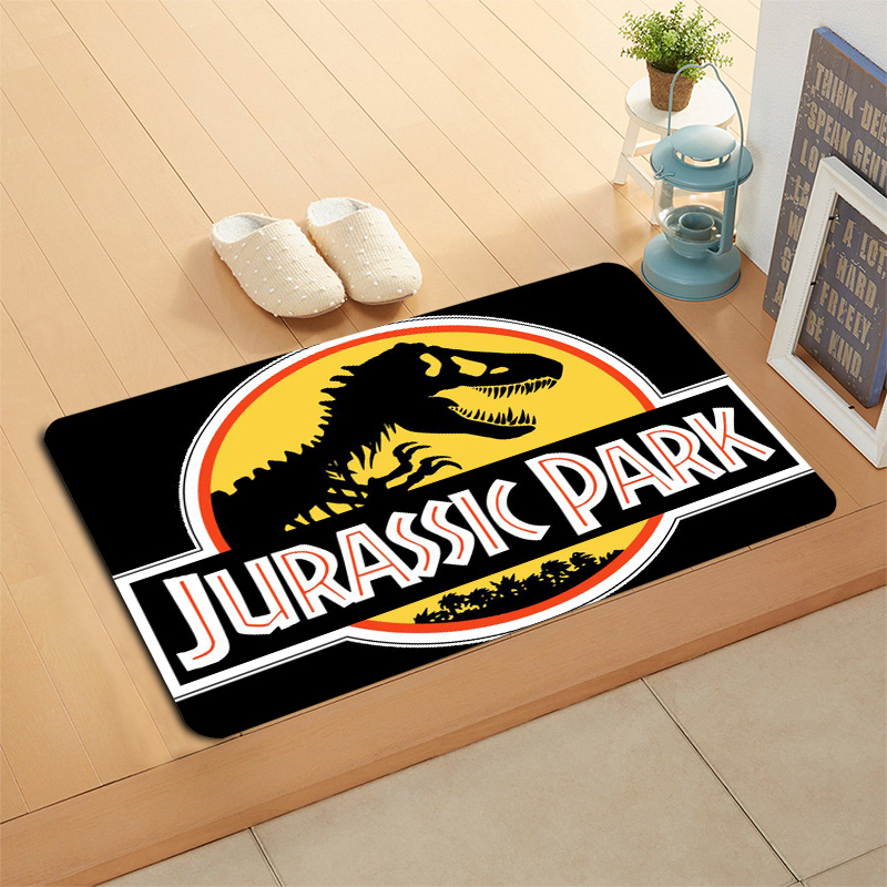 HEARMNY Jurassic Park Doormat Floor/Bath/Kitchen/Beach Mat Flannel Sponge Fabric 3D Printed Shaggy Custom Decoration For Bedroom