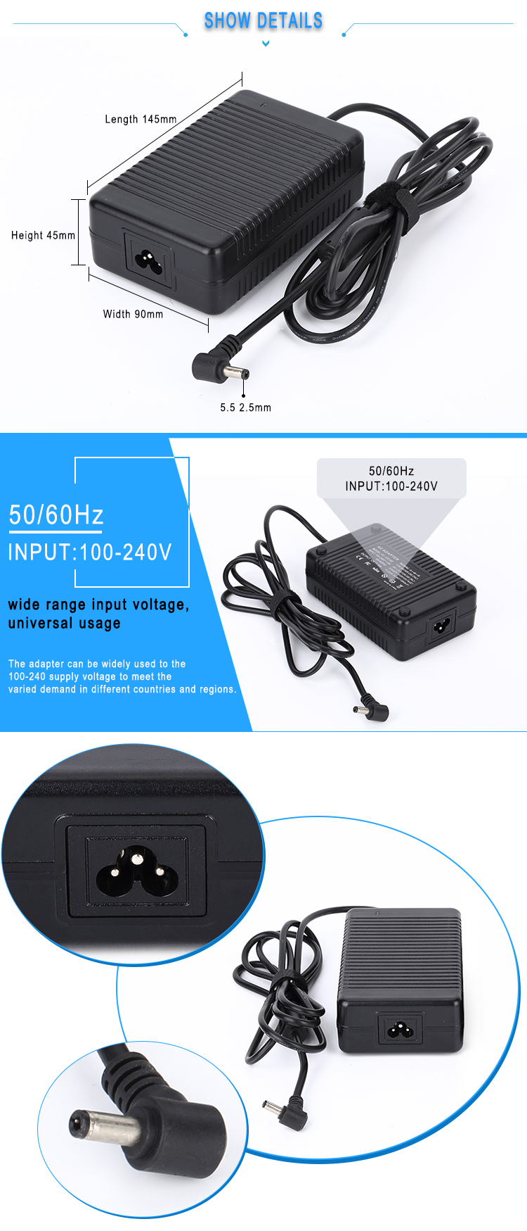 18.5v 6.3a laptop adapter power charger