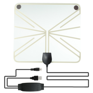 SOONHUA Amplified HDTV Antenna 50-100 Miles Range Digital Indoor TV Antenna 1080P HD Signal Amplifier Booster Transparant Style