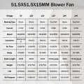 2 Pieces 5015 50mm DC 24V 12V 5V Ball/Sleeve Brushless Cooling Turbine Blower Fan 50mm x 15mm Blower Cooler Fan for 3D Printer