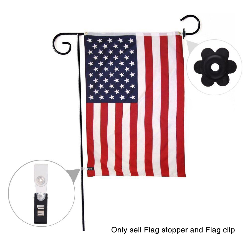 5 Pairs With Clips Outdoor Banners Accessories Garden Yard Durable Rubber Flag Stoppers Set Tools Black Practical Easy Install