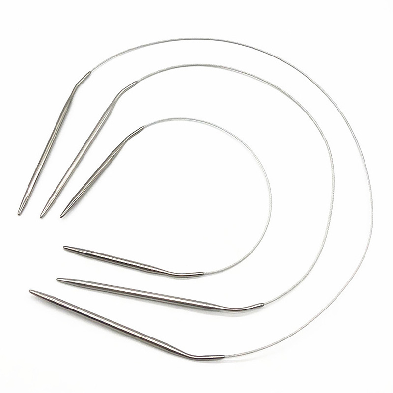 Sweater knitting Needle Stainless Steel Ring Needle 43/60/120cm Weaving Circular Knitting Needlework Kits DIY Knitted Tool