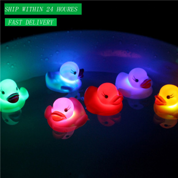 LED Water Sensor Luminous Duck Floating Animal Duck Floating Flashing In The Water Rubber Duck Baby Kids Bath Shower Toy Gift