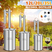 Efficient 12/20/35L Distiller Moonshine Alcohol Stainless Copper DIY Home Water Wine Essential Oil Brewing Kit With Boiler