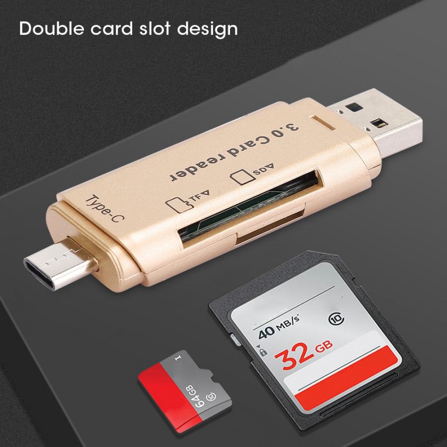 Multi-Function Card Reader for Mobile Phone Computer 2 in 1 Portable Converter Memory TF SD Card Reader USB