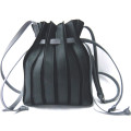 Pleated decorative drawstring harness frosted bucket bag