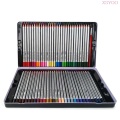48/72Colors Watercolor Pencil Water Soluble Colored Pencils Iron box with brush pen for Artist Drawing Children School Supplies
