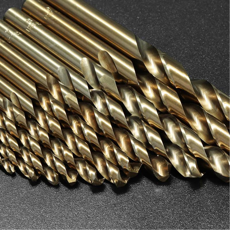 Doersupp 15pcs/set 1.5-10mm HSS-CO M35 Cobalt Twist Drill Bit 40-133mm Length Wood Metal Drilling Electric Drill Power Tools