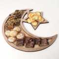 New Dessert Tray Wooden Artistic Eid Mubarak Party Serving Tableware Tray Display Wood Islam Muslim Food Storage Trays