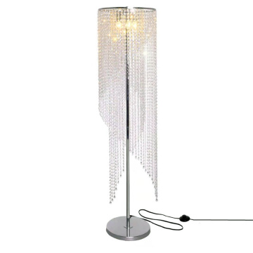 Nordic Crystal Floor Lamp Modern Retro Standing Lamp Bedroom Living Room Decor Curtain Lighting Crystal Fixtures Floor Lights