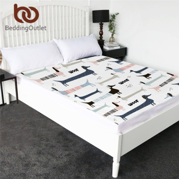 BeddingOutlet Cartoon Dog Bedding Sheet Dachshund Fitted Sheet Queen Animal Mattress Cover Sheet Microfiber Bedlinen Dropship