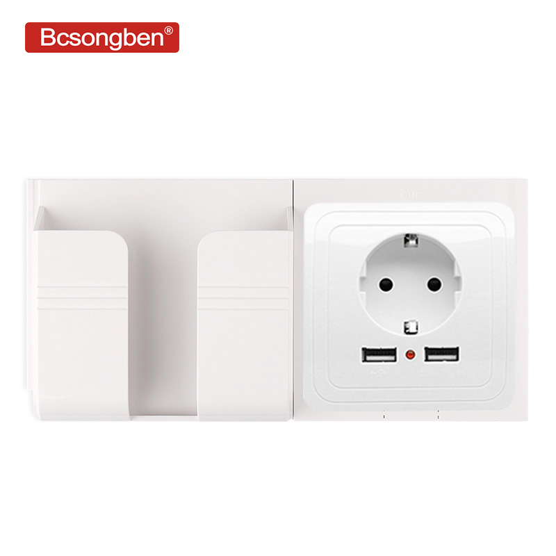 Bcsongben Smart Home POP Dual USB Port Wall Charger Adapter Charging 2400ma Wall Charger Adapter EU Plug Socket Power Outlet