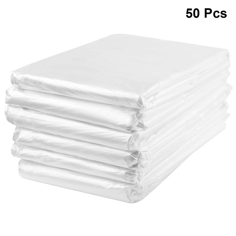 50pcs Disposable Kitchen Trash Bag Thickened Storage Bags Clear Recycling Bin Liners Bags Plastic Refuse Sacks