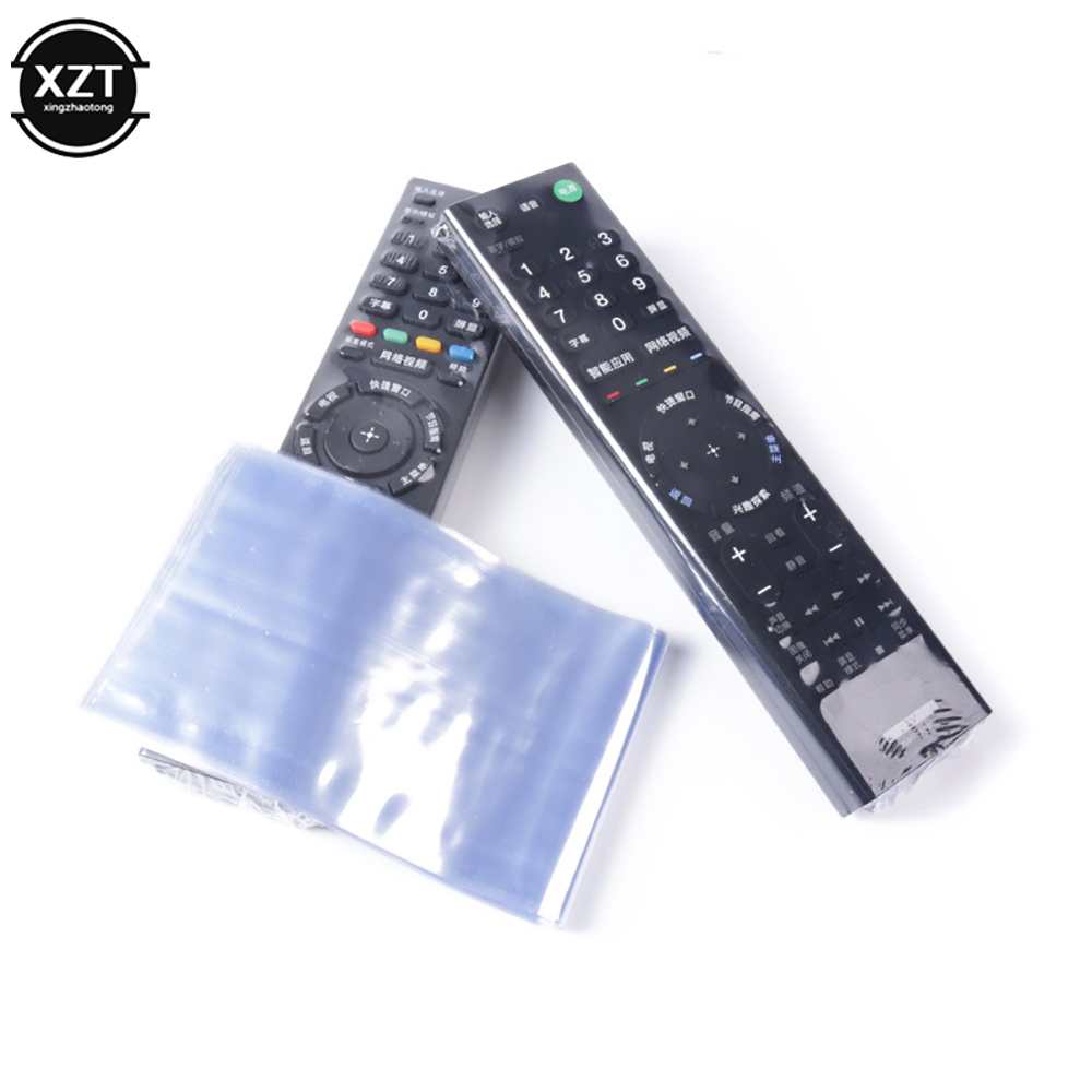 10Pcs Clear Shrink Film Bag TV/Air Condition Remote Control Transparent Case Cover Protective Anti-dust Controller Bag 6/8*25cm