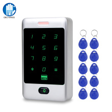 Standalone Metal RFID Access Control Keypad Controller Touch Button + 10pcs RFID Keyfobs Chip for Door Access Control System C30