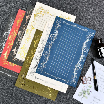 3 Pcs/pack Vintage European Style Gilding Silver Letter Papers Set Stationery Wedding Invitation Card Writing Pad Letter Gifts
