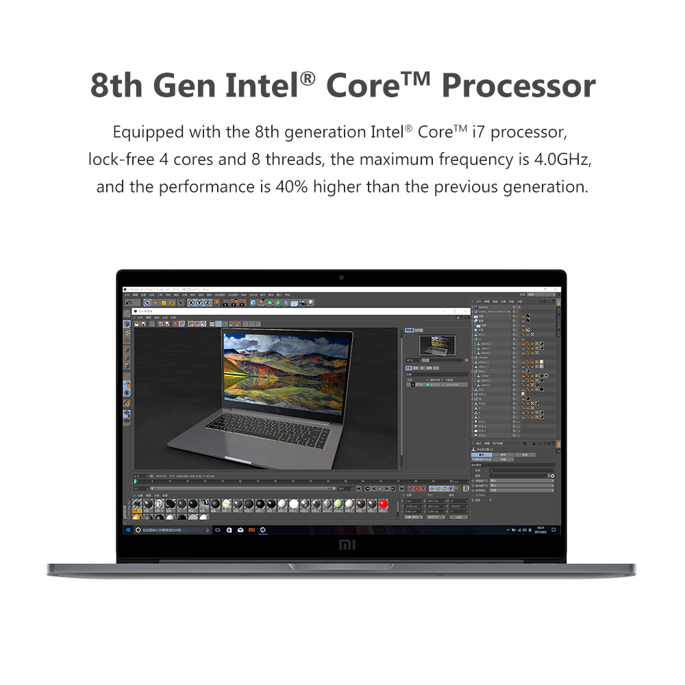 Xaomi Mi Notebook Pro 15.6 Inch GTX 1050 Max-Q Intel Core i7 16G/i5 8G CPU NVIDIA 4GB GDDR5 Laptop Fingerprint Windows 10
