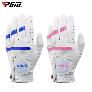 PGM Golf Gloves with Ball Marker For children kids boys girls White Blue Pink soft Fabric Lycra Breathable Elastic new 1 Pair
