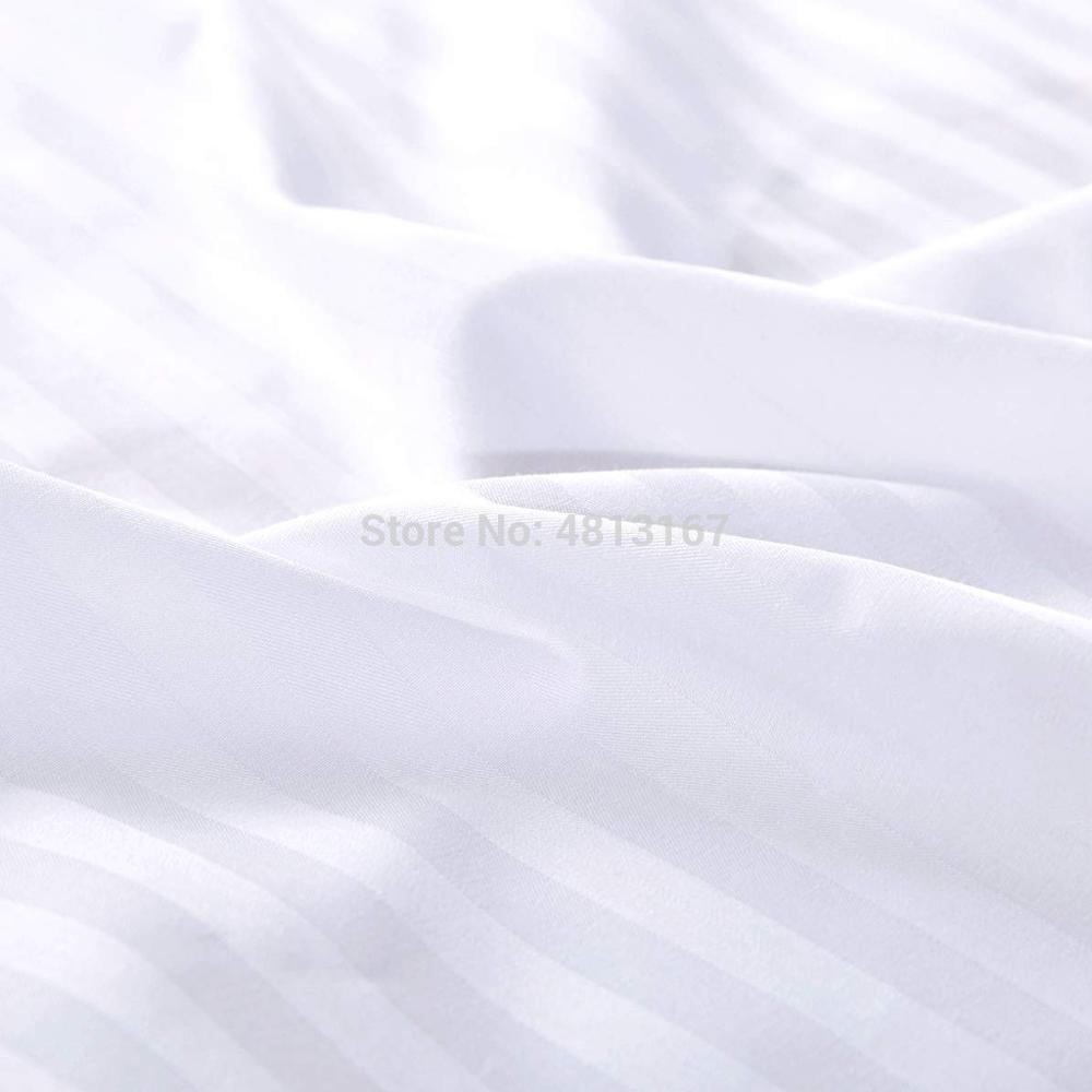 White Hotel Stripe Sheets Flat Sheet Only Bed Sheet 100% Cotton Top Sheets Bed Linen Bedding Bedclothes Twin Full Queen Size