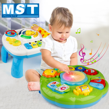 Infants Musical Instrument Learning Table Baby Toys Animals Piano Early Educational Study Activity Center Music Game For Kids