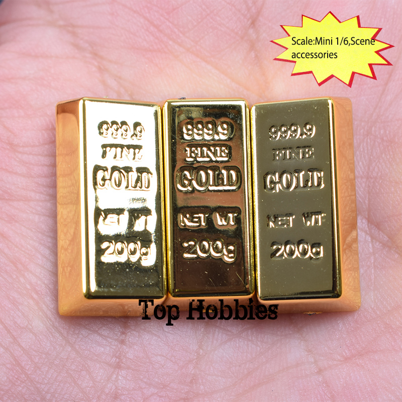 1/6 Scale Action figure Accessories 6PCS/Set 1:6th Shoe-shaped Gold bricks Magnets Model Gold Bars for 12" Figure Doll Toys Gift