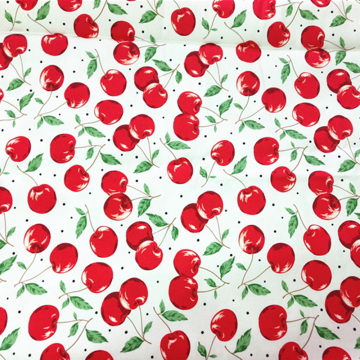 140X50cm Cotton Fabrics Per Meter Cherry Printed Cotton Fabric for Sewing Patchwork Accessories DIY Girl Clothing Dress Material
