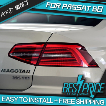 AKD tuning cars Tail lights For VW Passat B8 Eur Verson Taillights LED DRL Running lights Fog lights angel eyes Rear parking