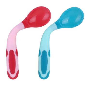 1pc Flexible Baby Spoon Fork Temperature Sensing Spoon/ Fork Baby Feeding Training Spoon Easy Grip Heat-Resistant freeshipping