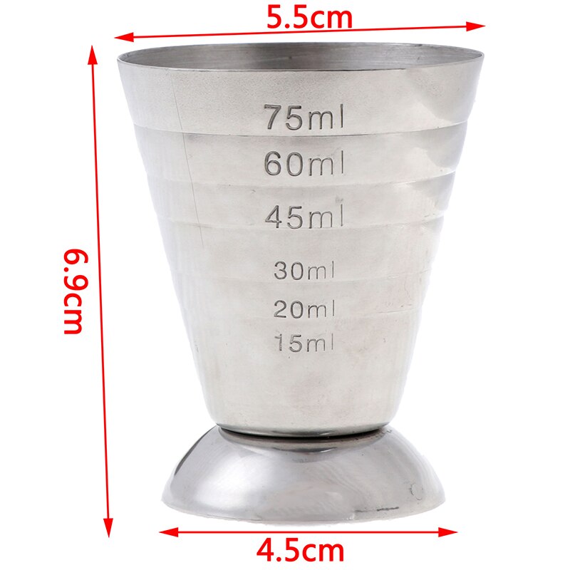 1pc High Quality 75ml Metal Measure Cup Drink Tool Shot Ounce Jigger Bar Mixed Cocktail Beaker