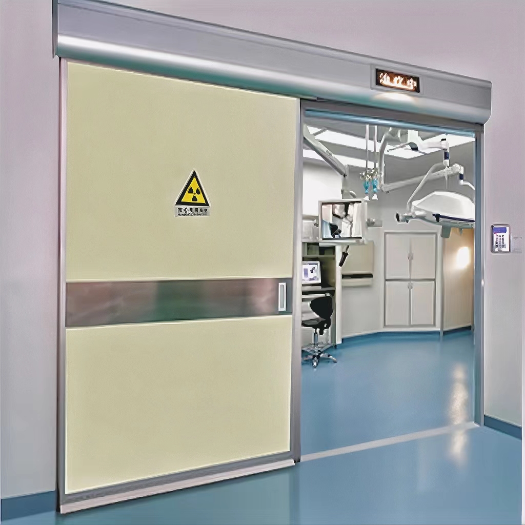 Laboratory galvanized airtight electrical sliding clean door single door2
