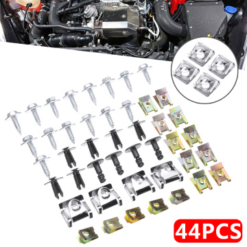 44Pcs/Set 44x parts Metal Undertray Cover Clips Car Engine Under Splash Guard Screw Trim Clip For BMW 3 Series E46
