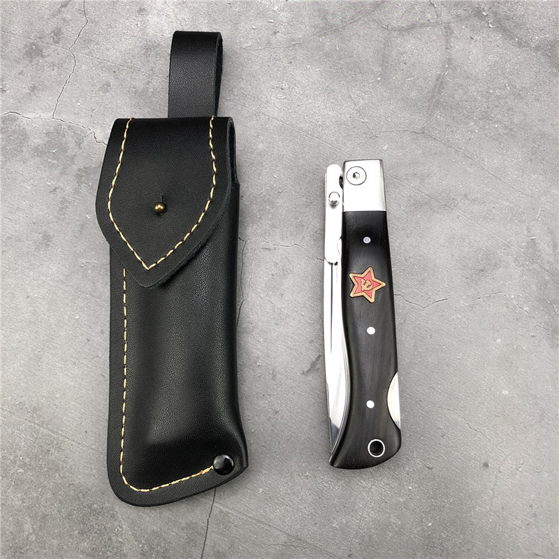 Finka NKVD KGB wit EDC Manual Folding Pocket knife black and white resin handle 440C blade Mirror Finish Outdoor Camping Tool