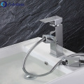 ZOTOBON Bathroom Kitchen Basin Faucet Single Handle Pull Out Spray Sink Mixer Tap Hot and Cold Water Deck Mount Faucets F230