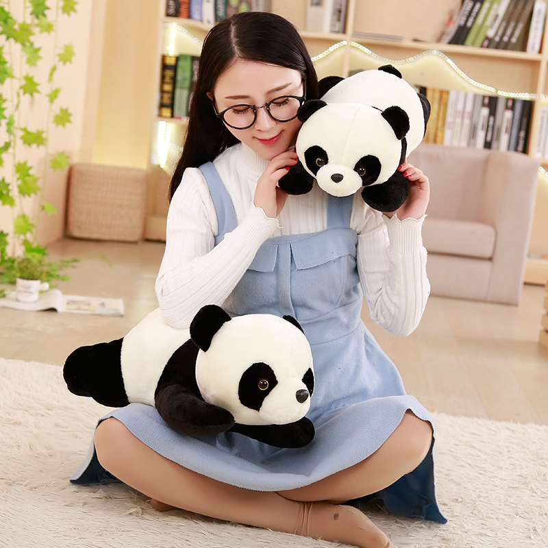 Babiqu 1pc 35/50cm Kawaii Lying Panda Plush Toys Stuffed Animals Doll for Kids Children Birthday Gift Cute Nap & Sofa Pillow