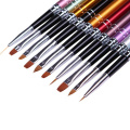 Art Nail Brush Set Metal Pens Wire Drawing Pen,flat Tip Pen, Light Therapy Pen 10pcs