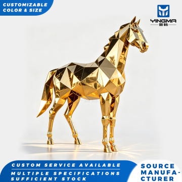 Geometric Faceted Steed Aluminum Statue