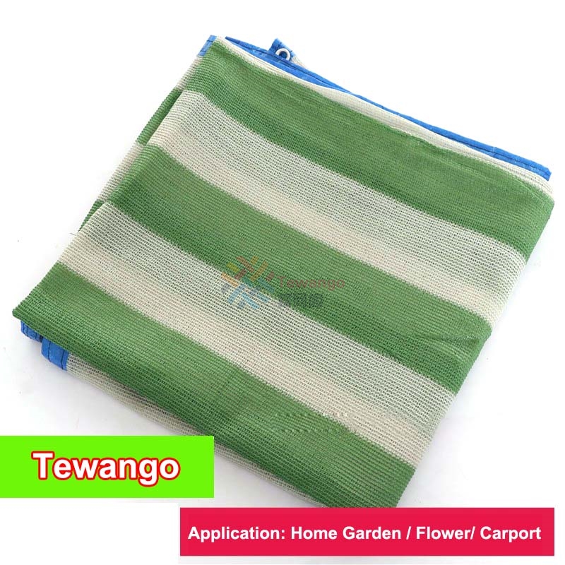 Tewango Summer Screen Net Outdoor Plant Flower UV Protection Shade Cloth Patio Cover Square Sun Sail White Green Stripe