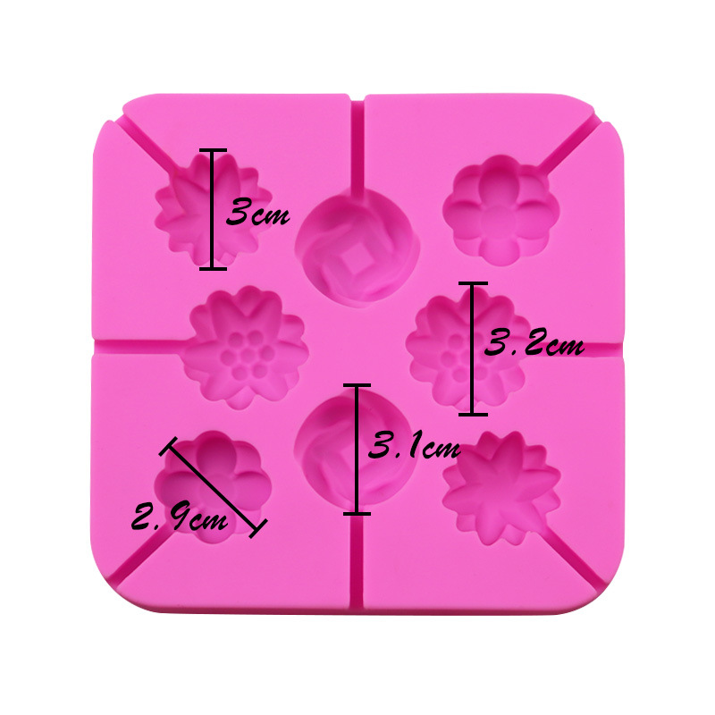 1PC flower silicone lollipop mold ice cube ice cream mold kitchen tool DIY food easy to demould recyclable free 20 sticks