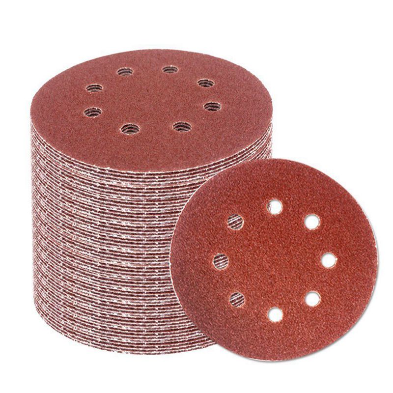 60PCS 5 Inch Sanding Discs Sandpaper Assorted 60 80 120 180 240 320 Grits For Power Ran Track Sanders