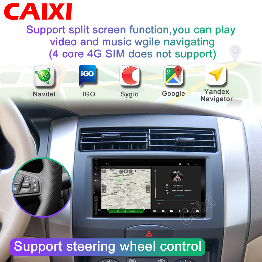 2 din Car Android 9.0 RAM2GB Car Radio Multimedia Player For Nissan Hyundai Kia hundai Chevrolet Ford Suzuki Mitsub no 2din dvd