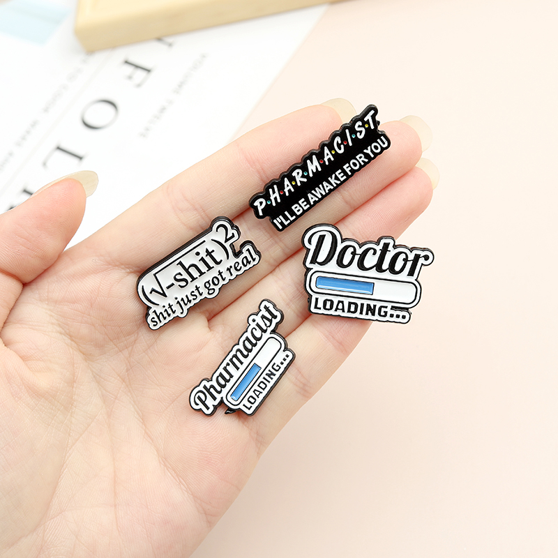 Math Science Enamel Pin Custom Chemistry Pharmacist Equation Brooches Bag Lapel Pin Black White Badge Jewelry Gift for Students