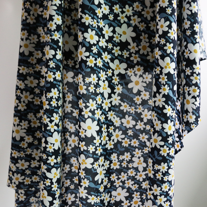 100cm*140cm retro dress fabric soft rayon cotton material daisy floral