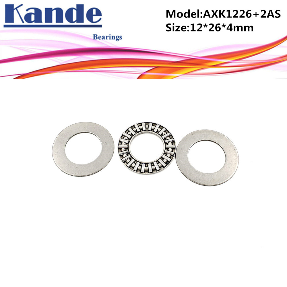 AXK1226 + 2AS 1PC Thrust Needle Roller Bearing With Two AS1226 Washers 12*26*4 mm Plane Thrust Needle Roller Bearing