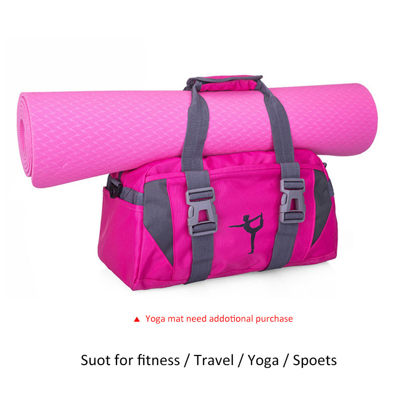 New Big Women Yoga Mat Bag Waterproof Pink Travel Bags Workout Hand Luggage Bag Training Gym Bag Oxford Sport Bag For Fitness