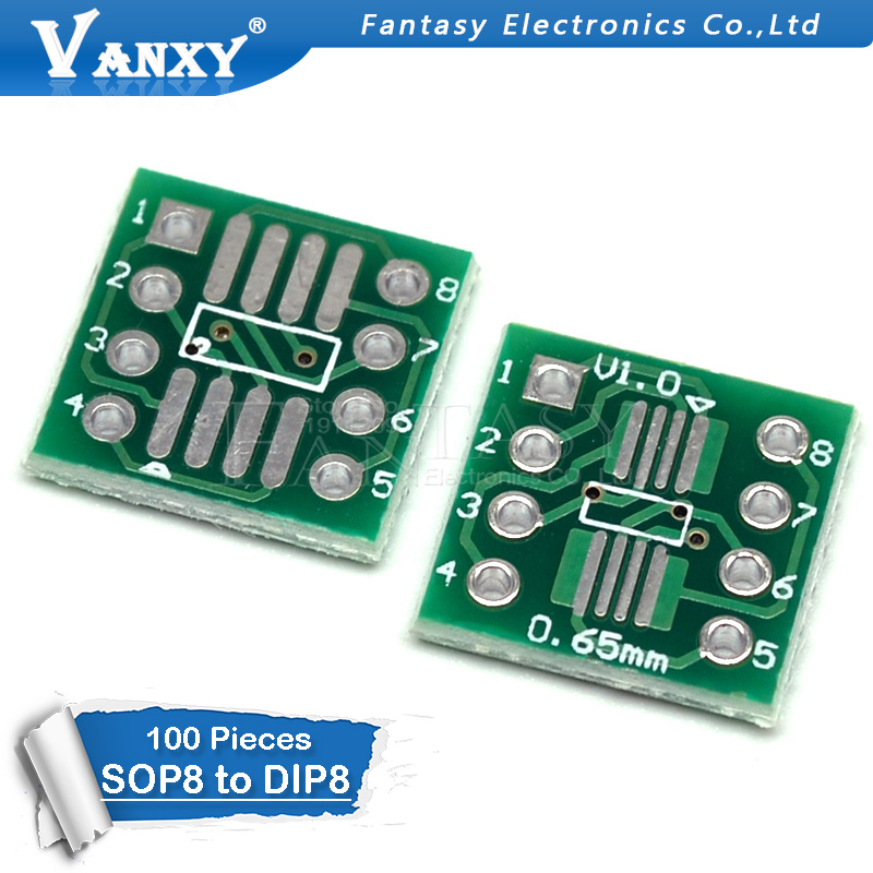100PCS TSSOP8 SSOP8 SOP8 SOP-8 SOP SMD to DIP8 Transfer Board DIP Pin Board Pitch Adapter
