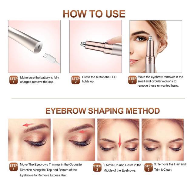 Epilator Eyebrow Shaping Instrument Cross Border Electric Eyebrow Razor Lipstick Eye-brow Shaper Women's Shaving Home a Protecti
