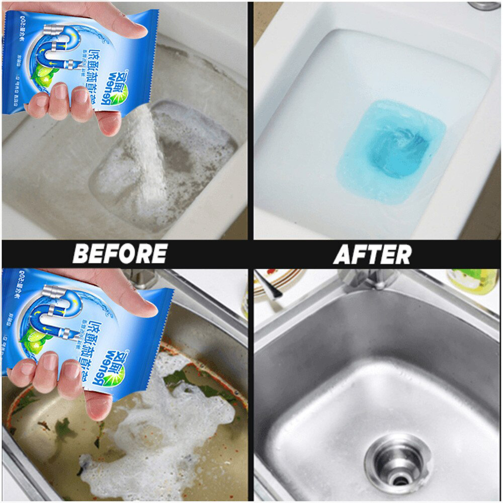 Hot 50g/bag Powerful Pipe Dredging Agent Drain Cleaner for Kitchen Sewer Toilet Sewer Cleaning Powder Super Clog Remover