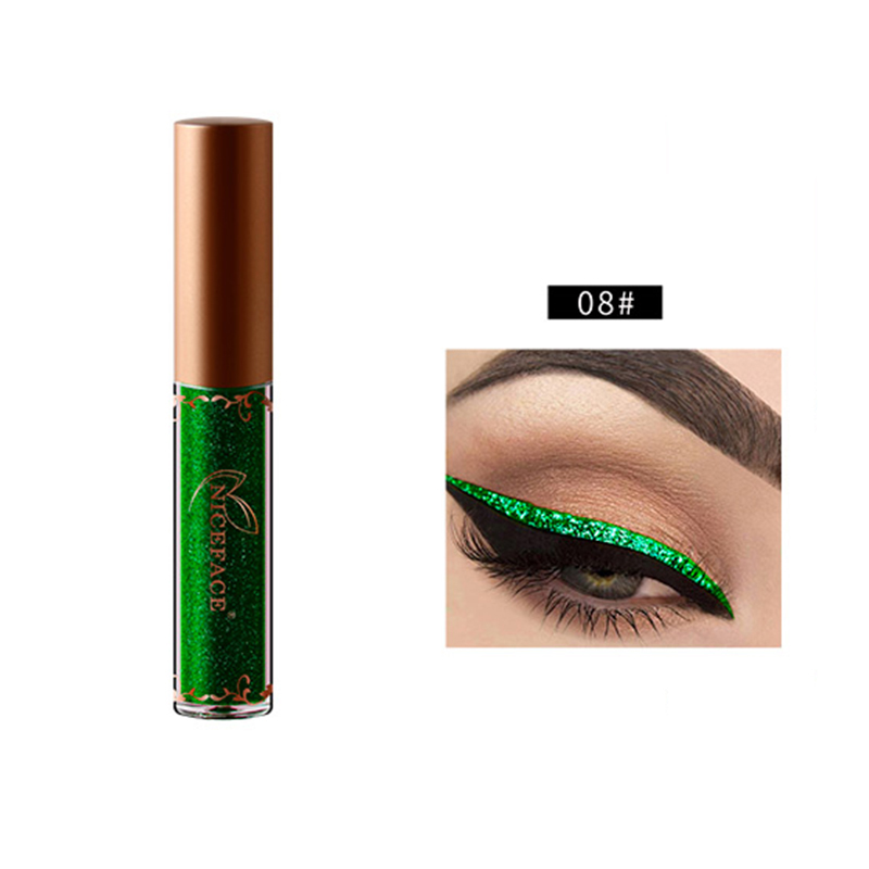 NICEFACE 12 Optional Colors Comestics Pearled Metallic Liquid Eyeliner Shiny Diamond High Pearlescent Liquid Eyeliner Makeup